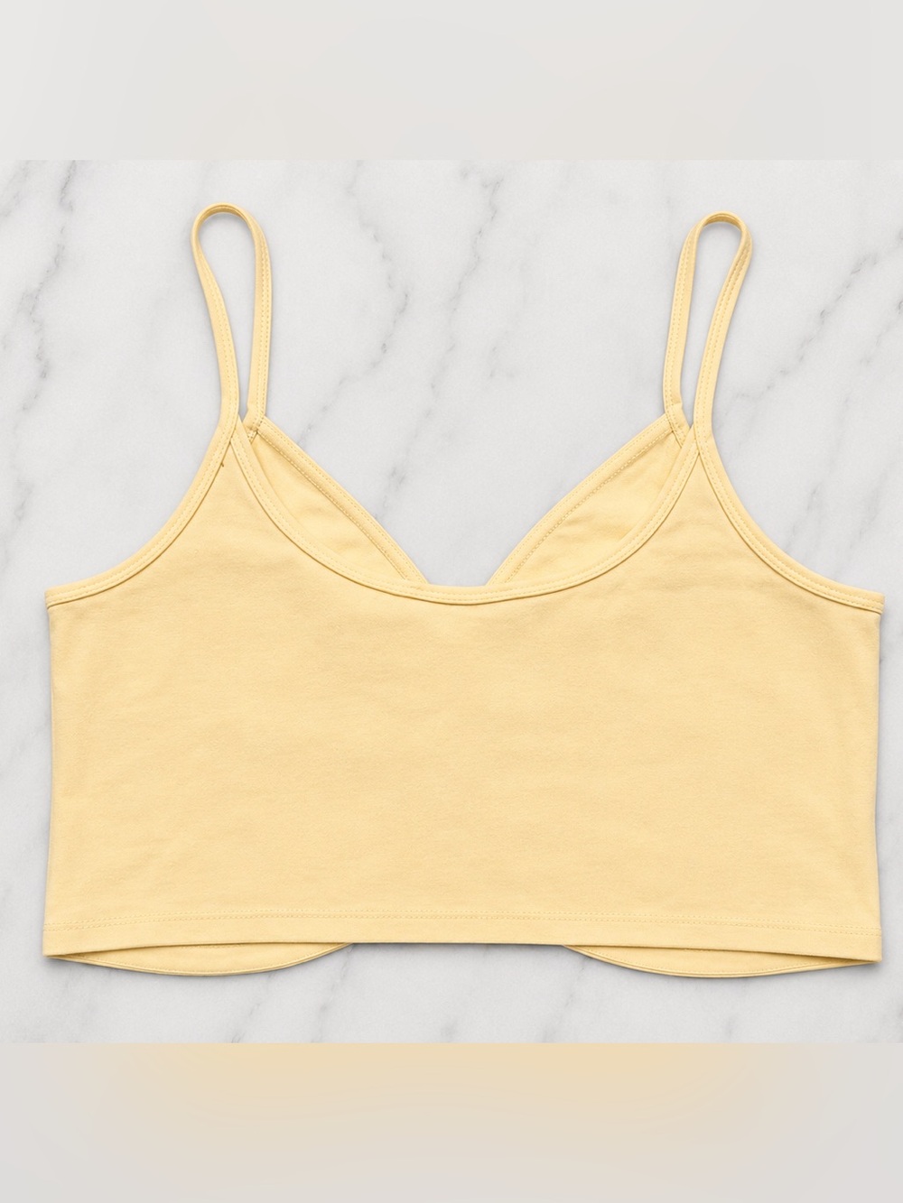 Aritzia Babaton Alfie Crop Tank – Butter Yellow – Size Medium - Picture 3 of 8